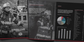 Fire department annual report cover and spread