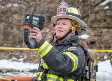 Mt. Lebanon Fire Department assistant chief uses thermal imaging camera