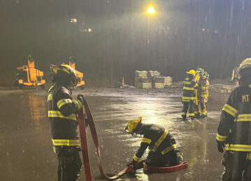 Mt. Lebanon Fire Department firefighters train in the rain