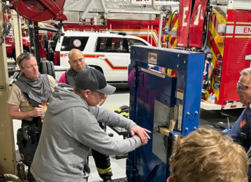 Mt. Lebanon Fire Department firefighters work together in fire station