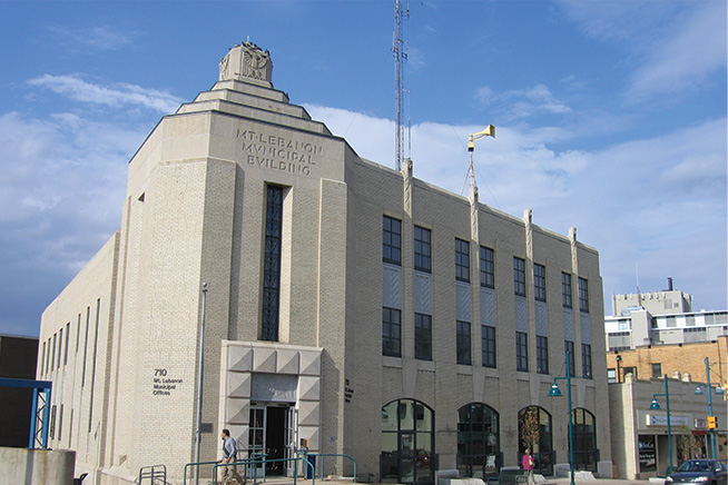 The front of the Mt. Lebanon Municipal building