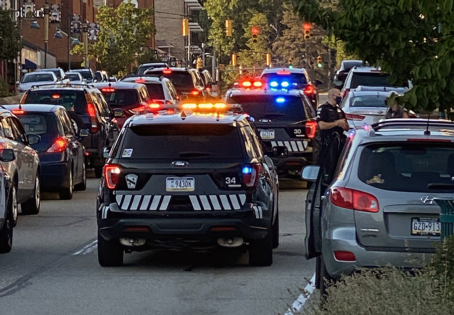 police vehicles in traffic
